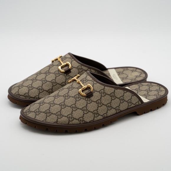 size 13G 13.5 US Gucci Horsebit GG Mule Slippers Canvas Beige Brown main image 10